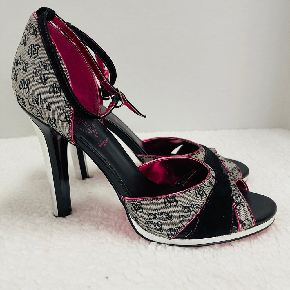 BABY PHAT  high heel sandal, gray and pink, super comfortable